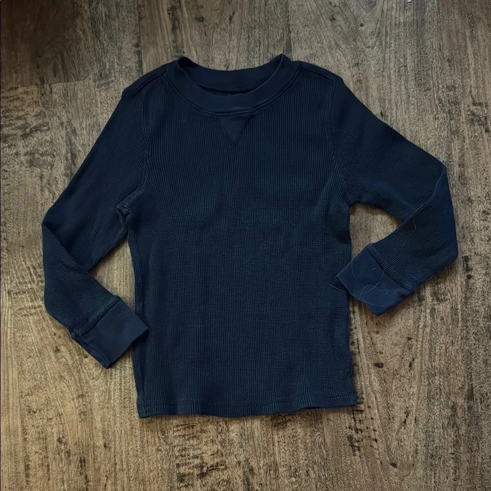 Navy Blue Kids Long Sleeve Shirt